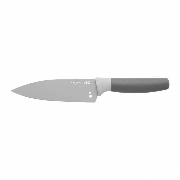 Поварской нож маленький 14см с отверстиями для очистки розмарина Leo (серый)